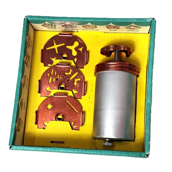 vintage 1950's Mirro Dial a Cookie Press Complete in Original Box - Picture 3 of 11